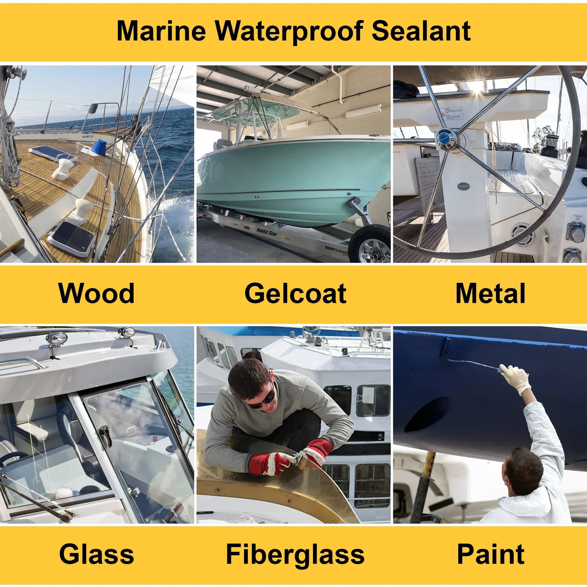 For RVs Natural Glue 16 and oz. and Marine Pack) PU Below Boats Adhesive Above the Glue Polyurethane for (1 Waterproof Bottle Waterline