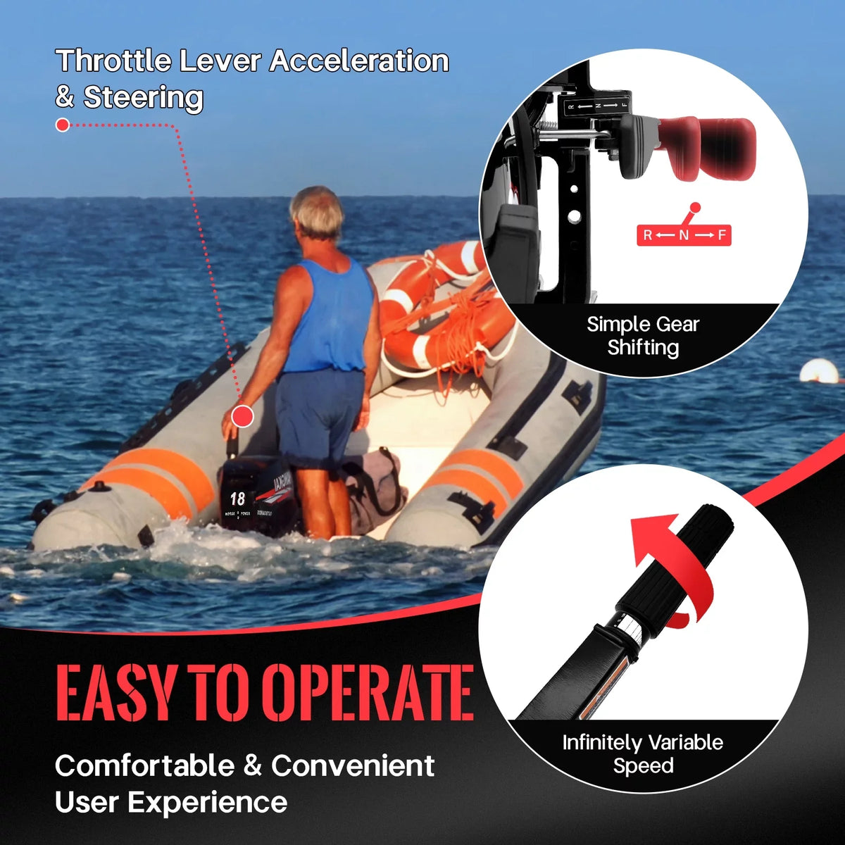Cooling Boat Fichiouy Stroke 246CC Fishing 2 HP CDI liquid System Motor Duty Outboard Heavy 18 Engine
