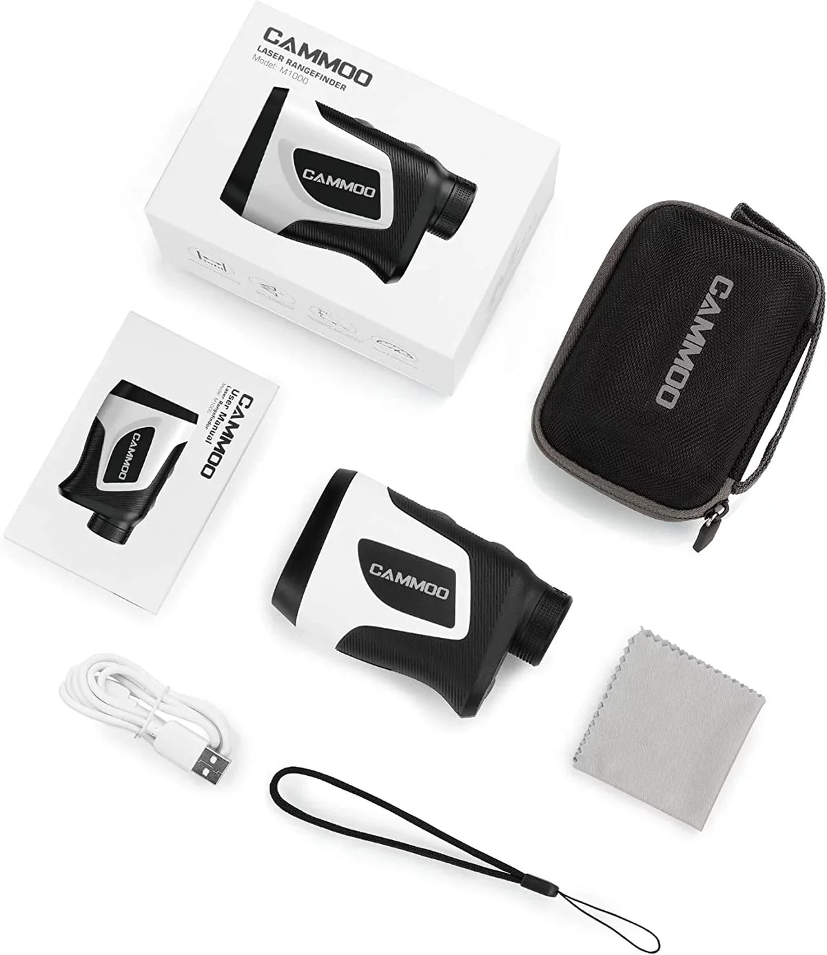 M1000 with Ashfly Finder - Clear Mode, for Range 6X Measurement Magnification, Hunting, Golfing Slope, Rangefinder USB Golf Alert, Golfing, 5 & with Accurate Vibration 1100Y Measurement, Charging,