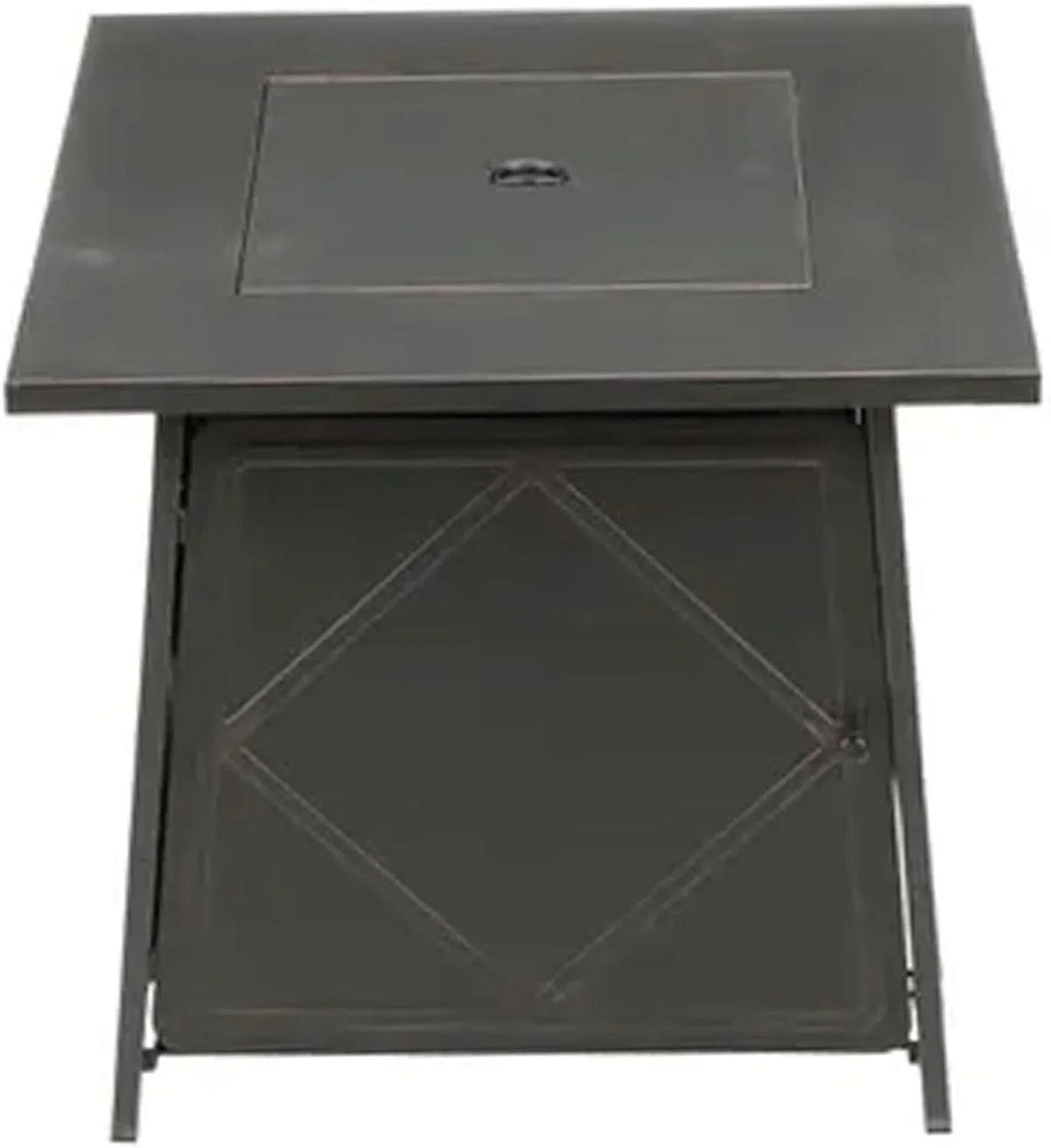 Steel exterior and Square Gas Backyard Pit with Cover Lava Lid, Steel Black Fire 28 Rocks Inch Tabletop