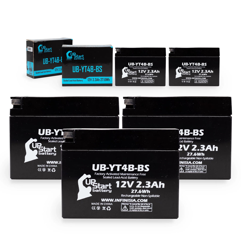 2005 for Yamaha Replacement UpStart 2.3Ah, SR400 Free, Battery 12V, Activated, Maintenance Motorcycle Battery UB-YT4B-BS Factory - 5-Pack 400CC