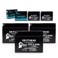 2005 for Yamaha Replacement UpStart 2.3Ah, SR400 Free, Battery 12V, Activated, Maintenance Motorcycle Battery UB-YT4B-BS Factory - 5-Pack 400CC