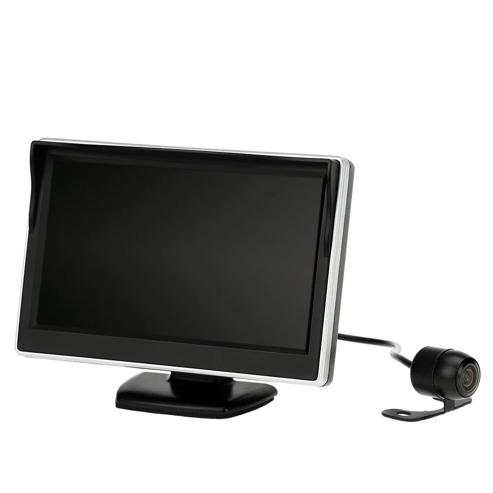 Htovila Reverse 5 Display Inch Car Backup HD Parking Camera View System Monitor TFT LCD Rear +