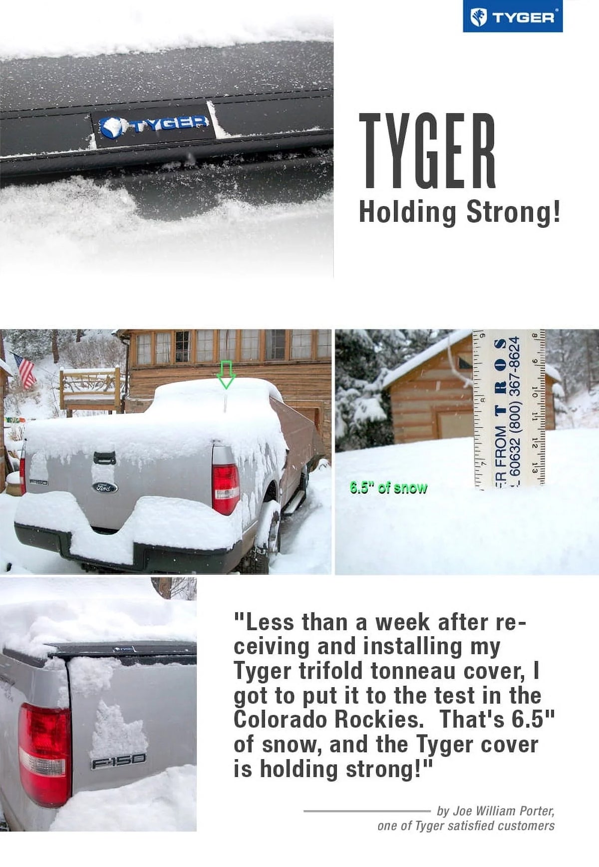 / Tri-fold Soft Tonneau TG-BC3C1039 | Truck Compatible GMC Tyger Chevy Vinyl Cover Colorado Bed T3 | Canyon 5'2" Bed | with 2015-2023 Auto