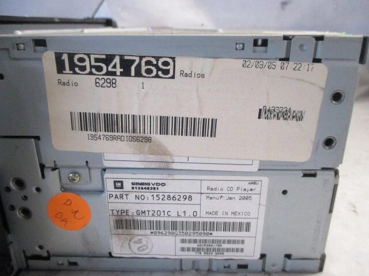 Radio 2007 Pre-Owned 2006 FM (Good) 2005 Saturn AM OEM Relay Receiver CD