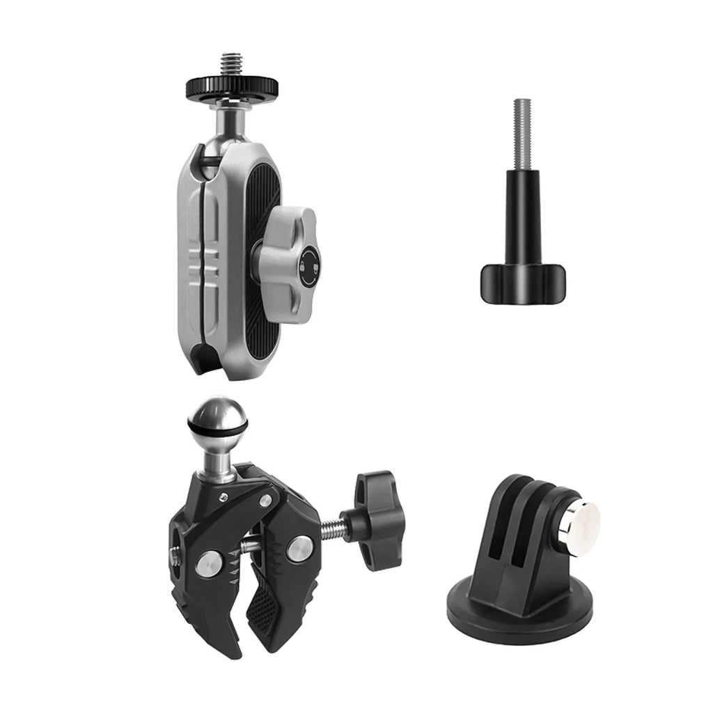 Adapter, Load Alloy - Clamp Adapter, Camera with Dual AKASO, Handlebar Ball DJI, Bicycle Insta360 1.5kg Mount 11/10/9/8/7, Aluminum Rotatable Capacity, Hero Head, Compatible