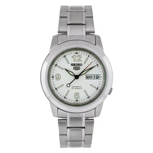 Analog with Steel Men's SNKE57 Seiko Watch Dial Stainless White