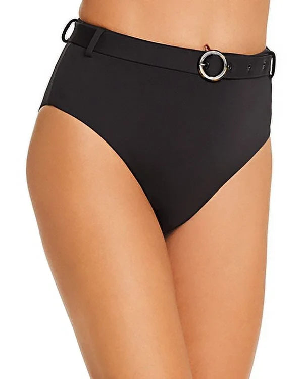 BLACK Bottom, Belted US High-Waist Large Bikini Aqua Swim