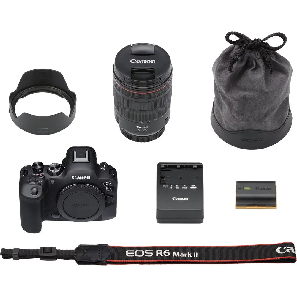 Card 2 + 64GB External + Camera Photo + EOS x LPE6 Software R6 Memory Case Reader Card Corel Mirrorless + + + f/4 II Mark 24-105mm + with Light + Charger Canon Battery Lens (5666C011) More LED