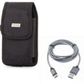 Legacy P6Q w Holster XL Cable 10ft Blackberry Rapid Wire for G9, Braided XL Pixel USB - Charge Vivo Long BLU 3a XL Belt - Coolpad Rugged Gray 3 Motion Case XI - Durable Plus Type-C Sync