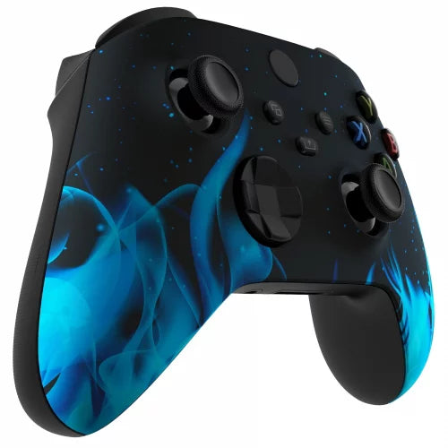 LED Flames Blue One / Custom Touch With White Controller Rapid Modded Fire X Soft Series Xbox
