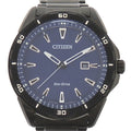 Steel Dial (J810-S115973) Men's AW1585-55L Blue Pre-Owned Stainless Watch Eco-Drive Citizen (Good)