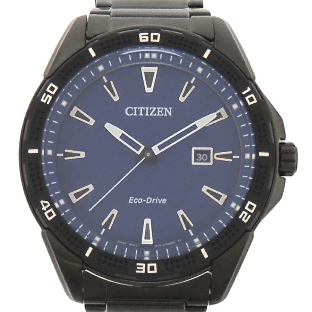 Steel Dial (J810-S115973) Men's AW1585-55L Blue Pre-Owned Stainless Watch Eco-Drive Citizen (Good)