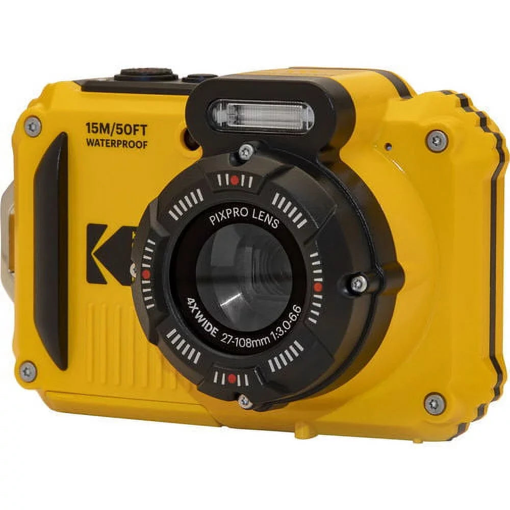 Box Kodak 2.7" Digital PIXPRO Zoom Camera 4X 16MP LCD Rugged Video, Optical Open Yellow Full WPZ2 HD Waterproof
