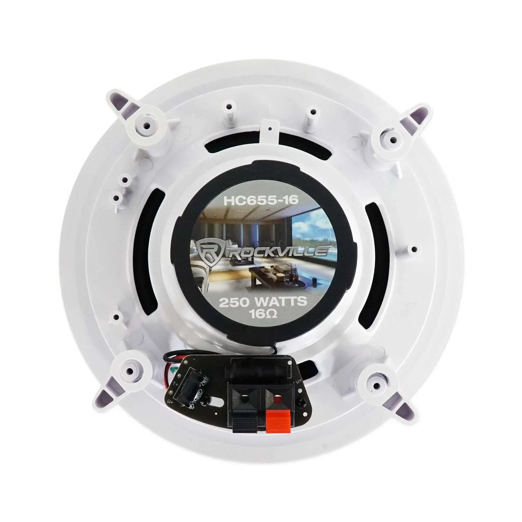 LED Receiver+(8) Ceiling 6.5" Theater Amp/Home Rockville White Speakers Tube