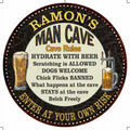 Round Rules 14" Man Wall Cave RAMON'S Sign Garage Decor 100140010216 Metal