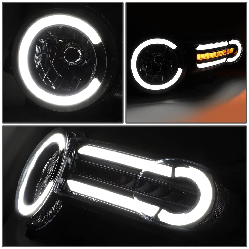 HL-LB-FJC07-BK-CL1 For 11 LED Cruiser 13 Motoring 12 Turn Front Pair Corner 2007 to DNA Bumper 09 Signal Lamps Headlight Toyota DRL+Sequential FJ 2014 10 Black/Clear 08