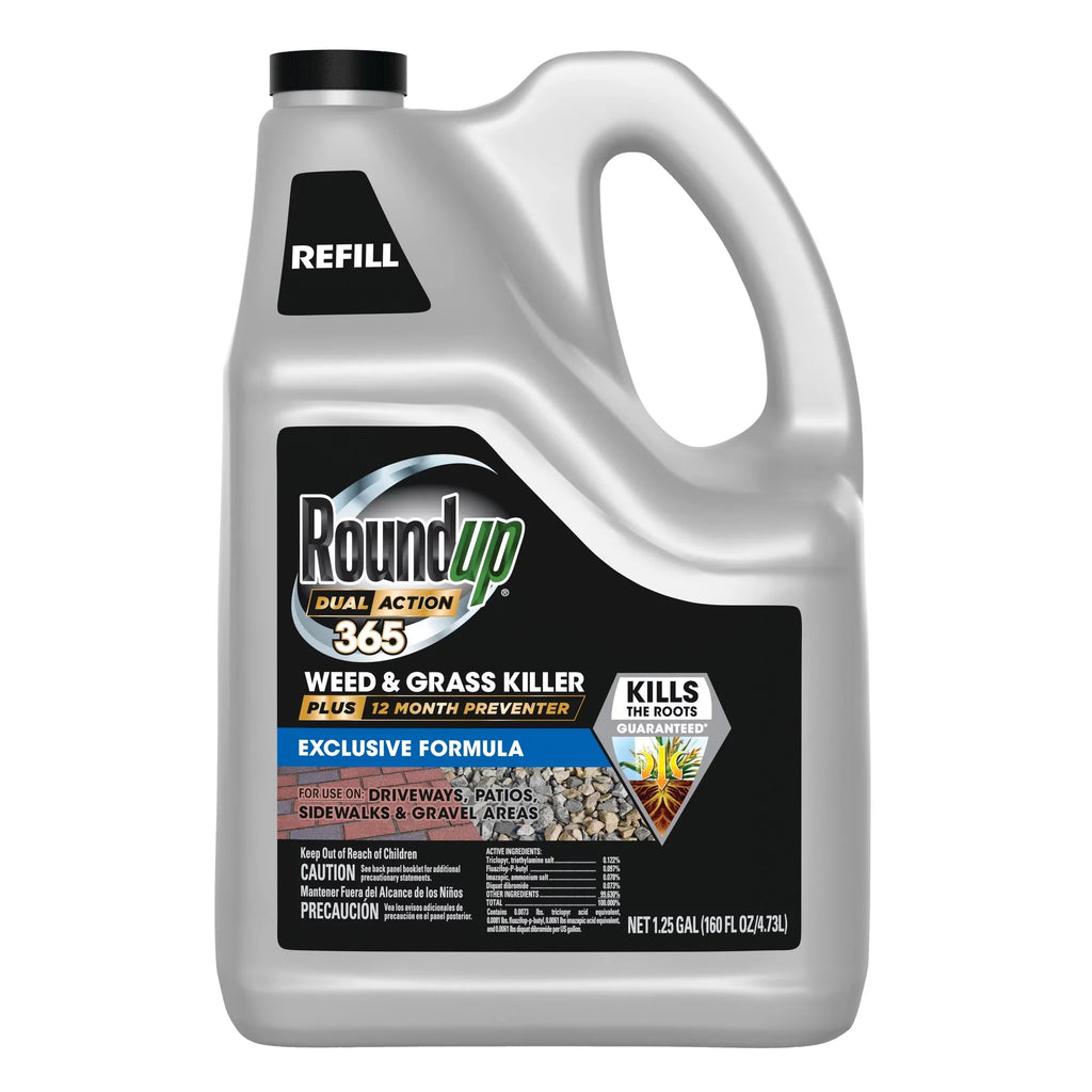 Preventer Dual 12 Plus Grass Weed Killer gal. Action Roundup & 365 1.25 Refill, Month