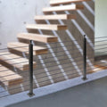 Stainless Two Square for 36''x2''x2'' Railing Sides Fence Concrete Post Level Pre-Drilled Cable Wood Railing Cable Steel Deck System Post Level