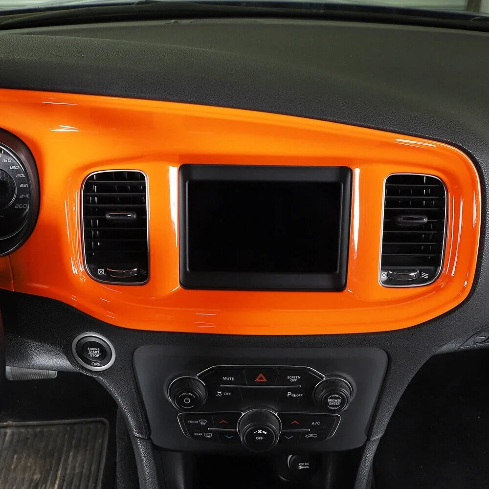 Set Kit 14x Orange Cover Dash Inner Trim Teledu Center Console
