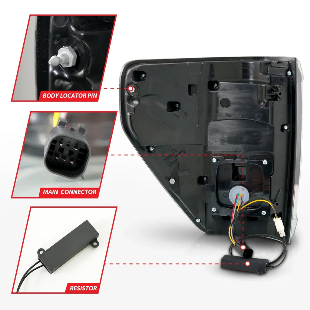 CAB select: 2022 Signal Taillights w/BLIS - F150, Seq. LED Black ANZO Fits SUPER Housing 2021 F150 21-23 F-150 Cover