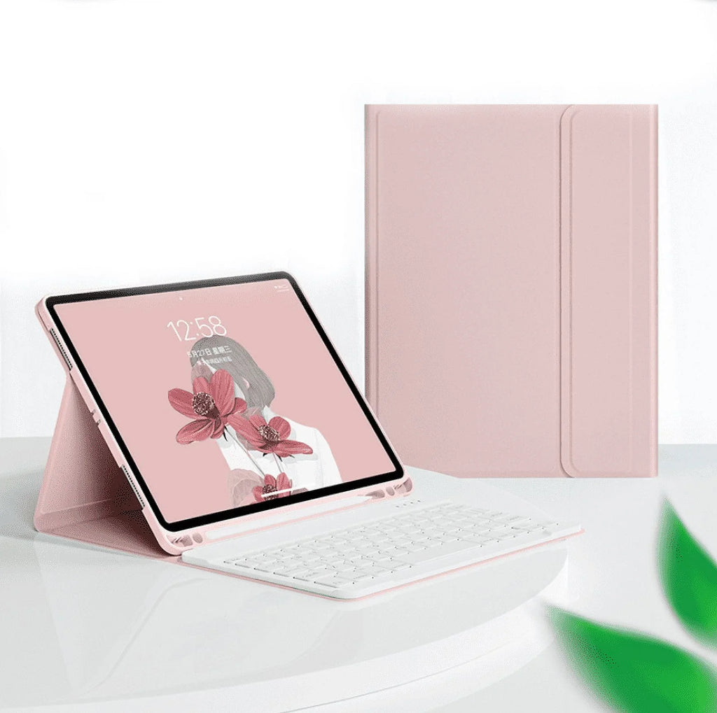 Generation, iPad Case for iPad Wireless Slim with Keyboard Pencil Protective Holder, 10th 10th Case Case 10.9 Detachable -pink Inch Generation Keyboard for
