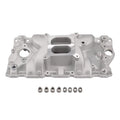 Dual Block SBC FGJQEFG Manifold 350 Intake Chevy Small Aluminum 327 305 400 Plane 1957-1986