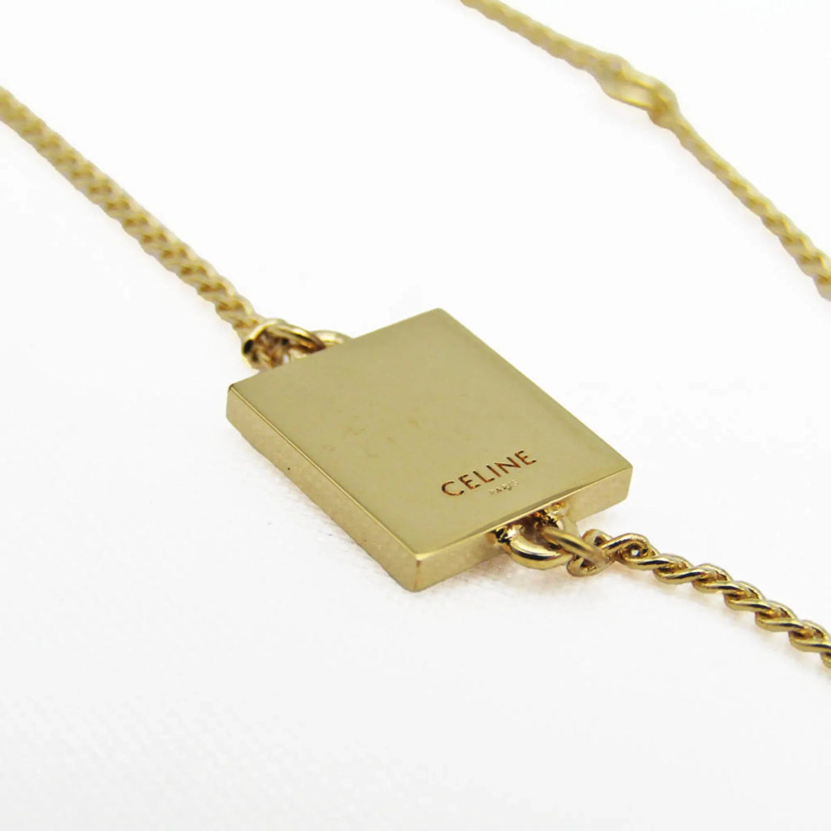 (Good) Celine Metal Pre-Owned Stone Alphabet No 46B0 Gold 6BRA P Bracelet Charm