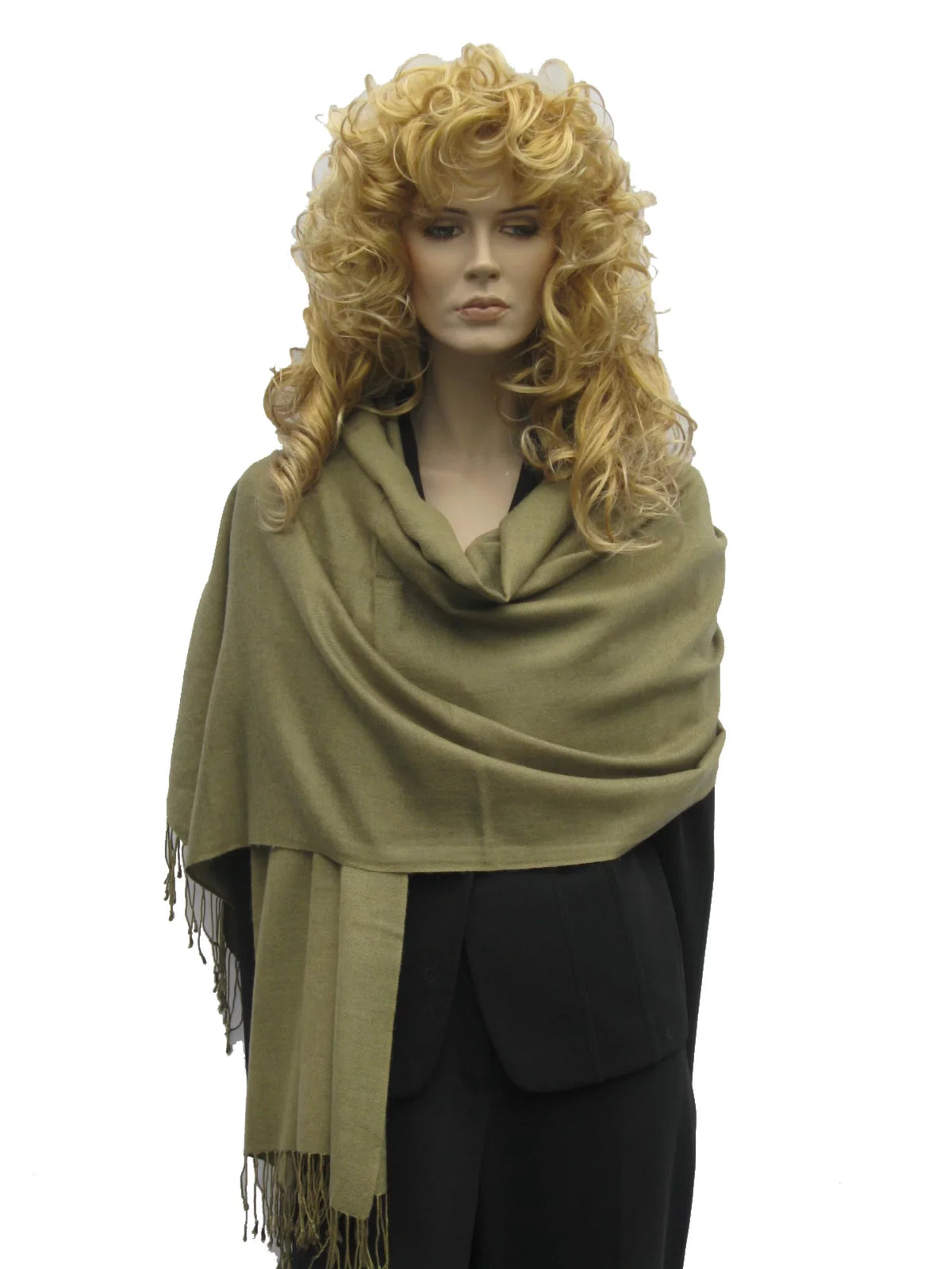 Green Shawl/Cashmere Regular (Olive Scarf/Wool/Silk Shawl/Shawls/Scarf/Scarves/Wrap/Stole/Muffler/Cape/Ruana/Blanket/Throw/Pashmina Shawl)