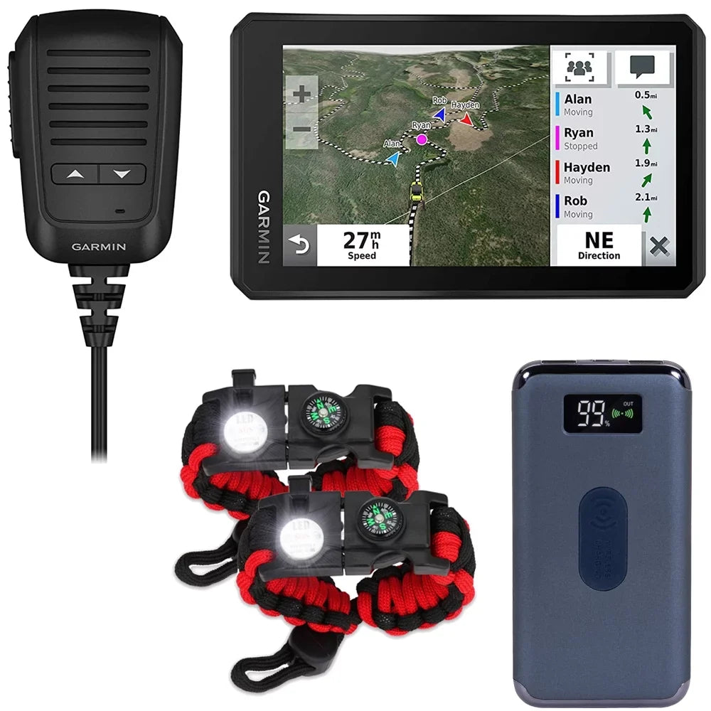Emergency Paracord 5.5 Tactical Tread and with Off-Road Deco 2-Pack with Gear 010-02406-00 Navigator mAh Bracelet Essentials 8000 Garmin Radio Inch Deco Screen Power Group Bundle Powersport Bank