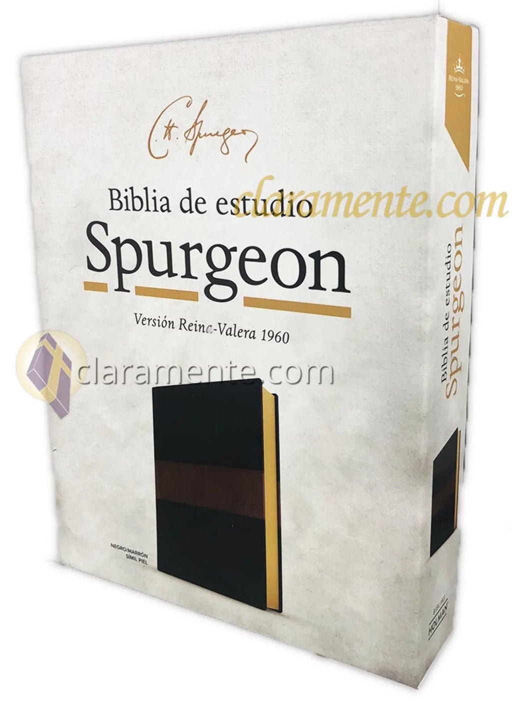 símil Spurgeon, negro/marrón 1960 (Hardcover) estudio de RVR piel Biblia