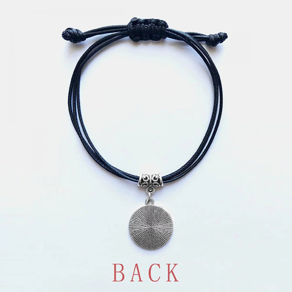 Amusement Outline Facilities Rope Jewelry Leather Black Wristband Park Bracelet