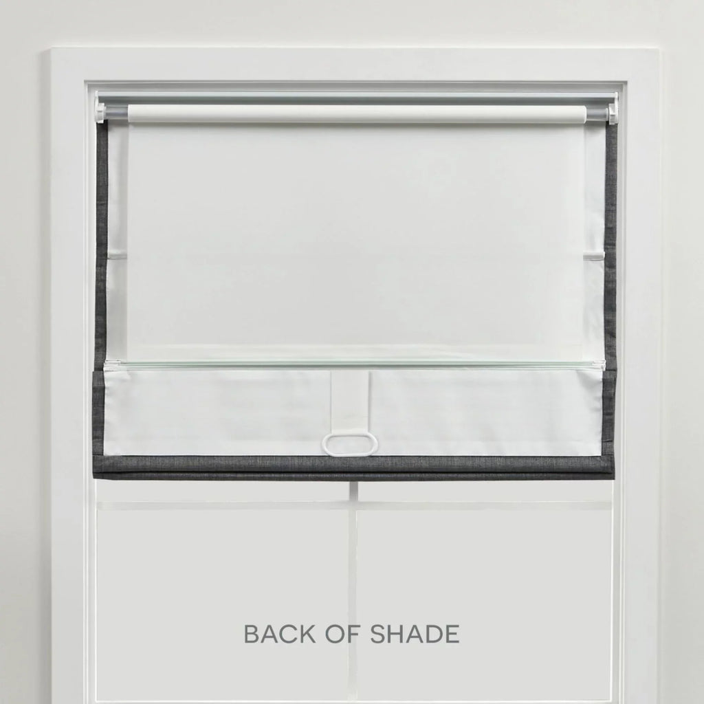 Total Esme Exclusive Blackout Shade, Roman 27"x64", Blue Slate Home