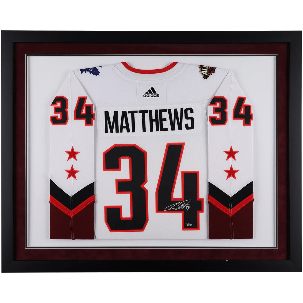 Auston 2022 Authentic Game Maple NHL Toronto White Matthews Deluxe Leafs Jersey Autographed Framed All-Star