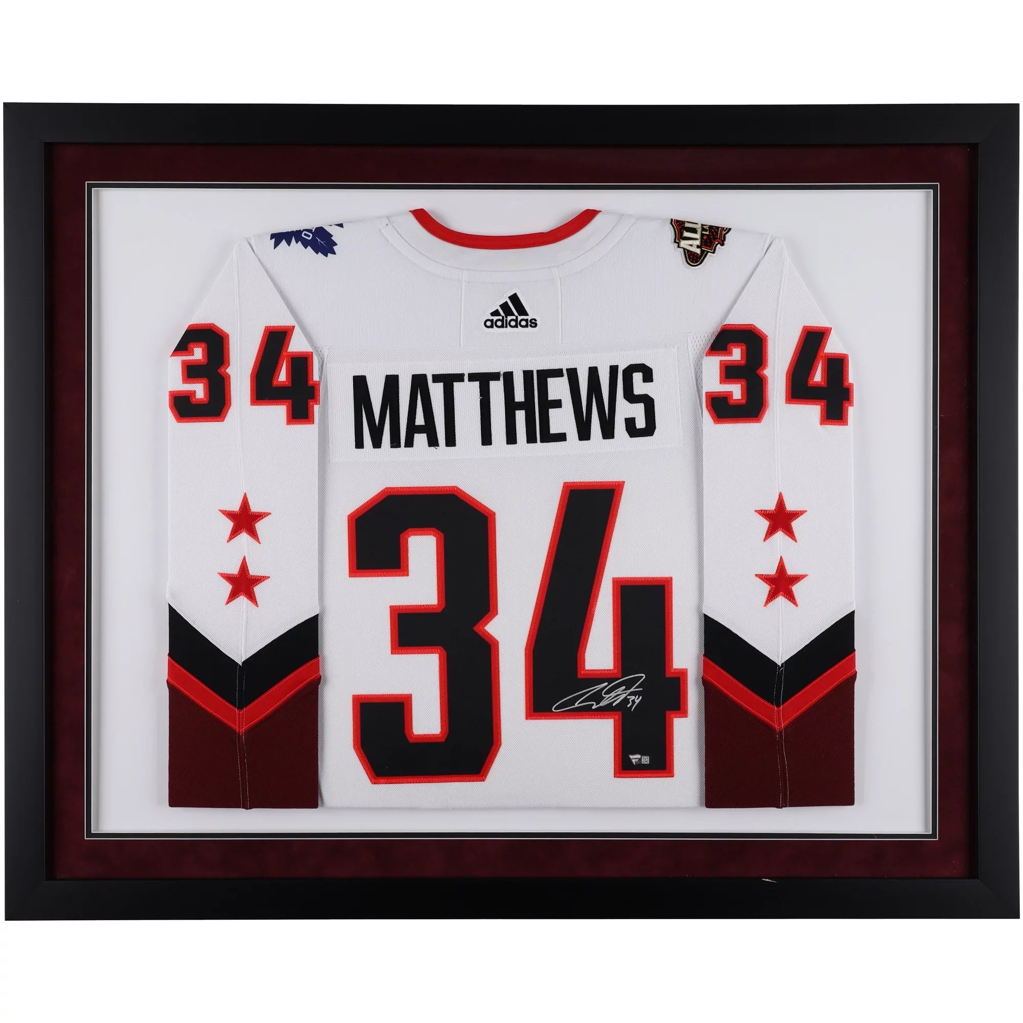 Auston 2022 Authentic Game Maple NHL Toronto White Matthews Deluxe Leafs Jersey Autographed Framed All-Star
