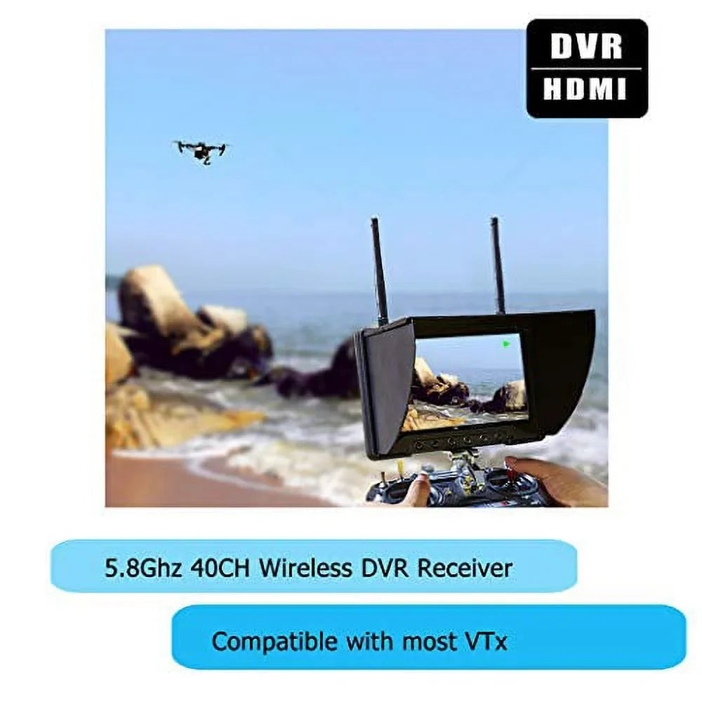Monitor Perfect with (RC801DSMA) RC801 5.8Ghz and FPV FPV HDMI Flysight DVR Inspire FPV Diversity Monitor7 PEARL BLACK Monitor Performance Ground DJI Phantom Inch Drone FPV Monitor for