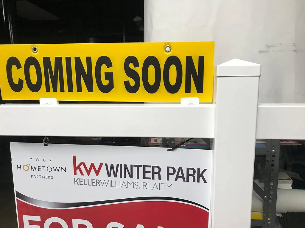 Yellow Ship , Pack 5 Metal 24" (COMING Corrugated X Sign Not & Included, Sign 4Mm, Post ***Sign Sign SOON 6” Plastic COMING Pre-Printed Sides Board D 4Mm, Same Yellow SOON) Double Sign