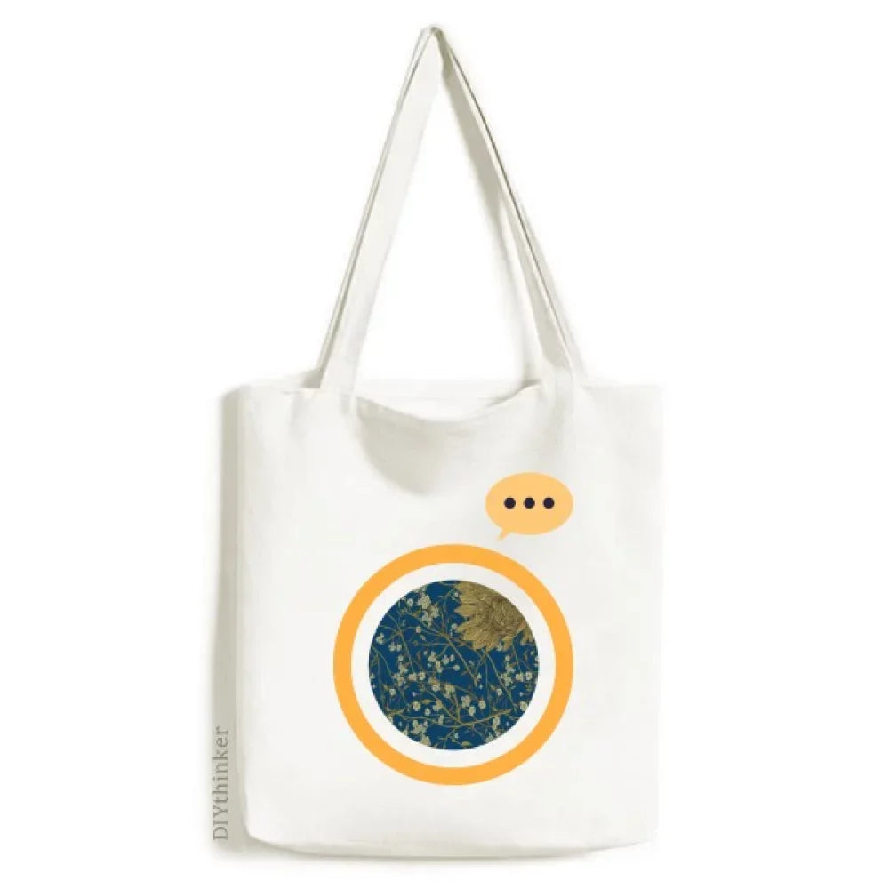 Expression Hand Tote Canvas Flower Painted Chrysanthemum Sack Bag Shoulder