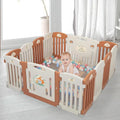 Safety Play 14 Fence Indoor exterior,Yellow Yard Baby Panel UBesGoo Playpen