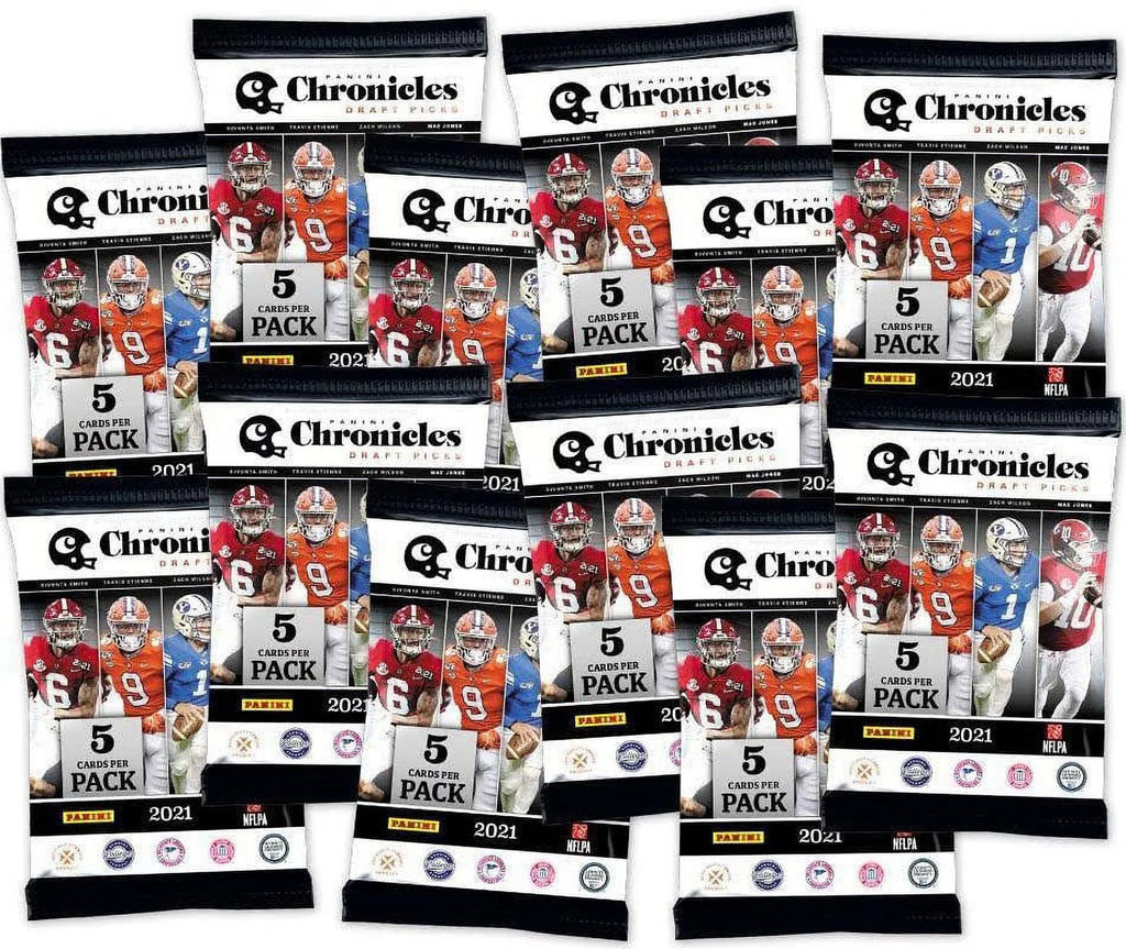Auto Per - (Exclusive) Box Panini Packs, 5 Box 12 Picks Draft Pack Mega Cards Per 2021 1 Chronicles Football -