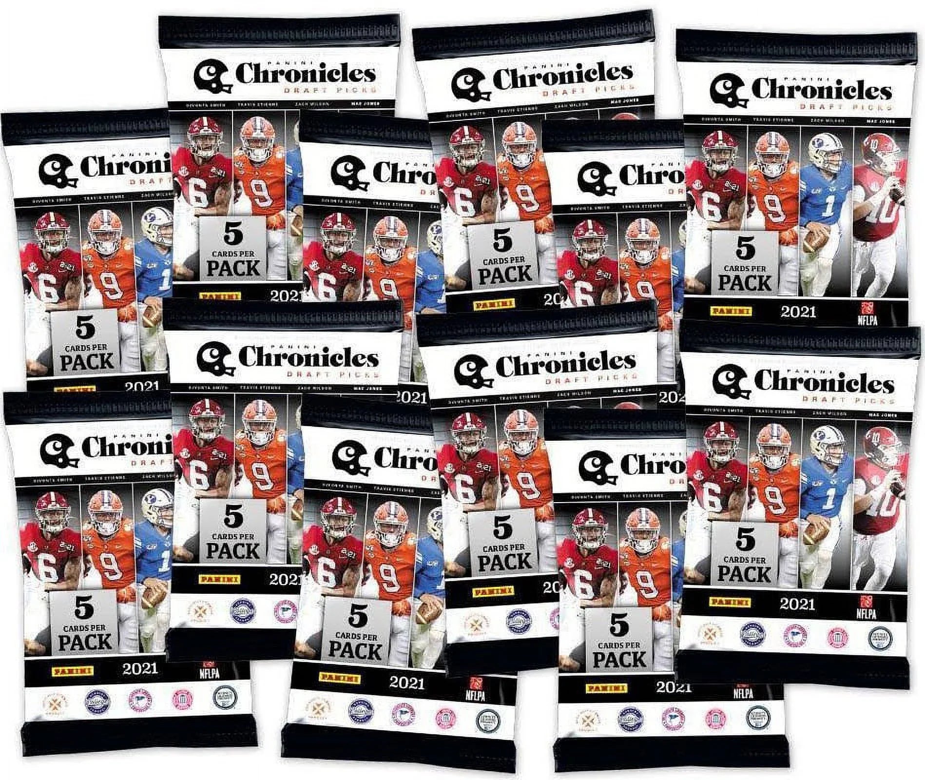 Auto Per - (Exclusive) Box Panini Packs, 5 Box 12 Picks Draft Pack Mega Cards Per 2021 1 Chronicles Football -
