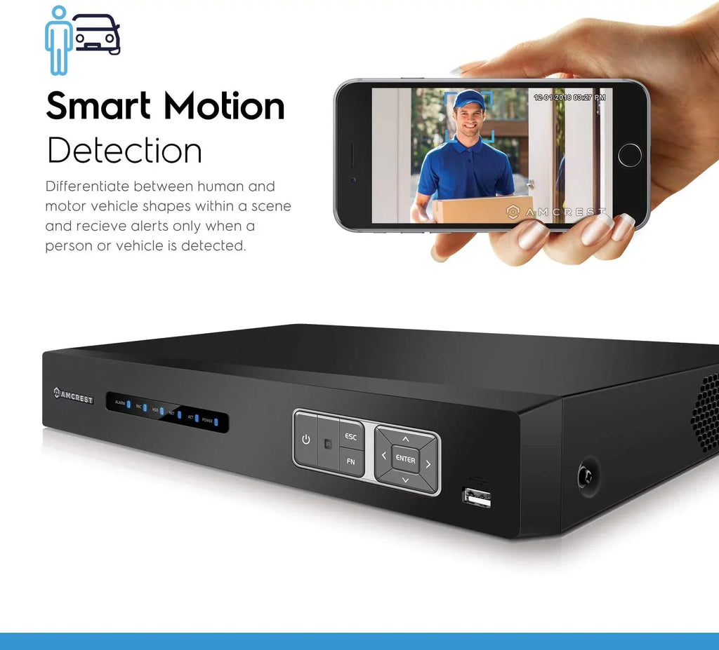& Analog AI Smart DVR, Face Security 4K System (AMDV5116-I3) Vehicle AI Amcrest Cameras Cameras, Channel Security Amcrest IP Detection AI DVR Human for & Recorder, 16 Recognition, Camera DVR