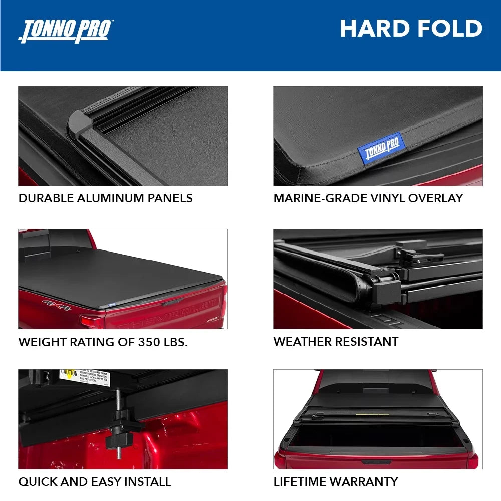 (81") 6' Bed | | 1999 Fits Truck Super F-250/350 Hard Fold, 2016 Hard Cover HF-366 Pro Bed Duty Tonno Folding - Tonneau 9"