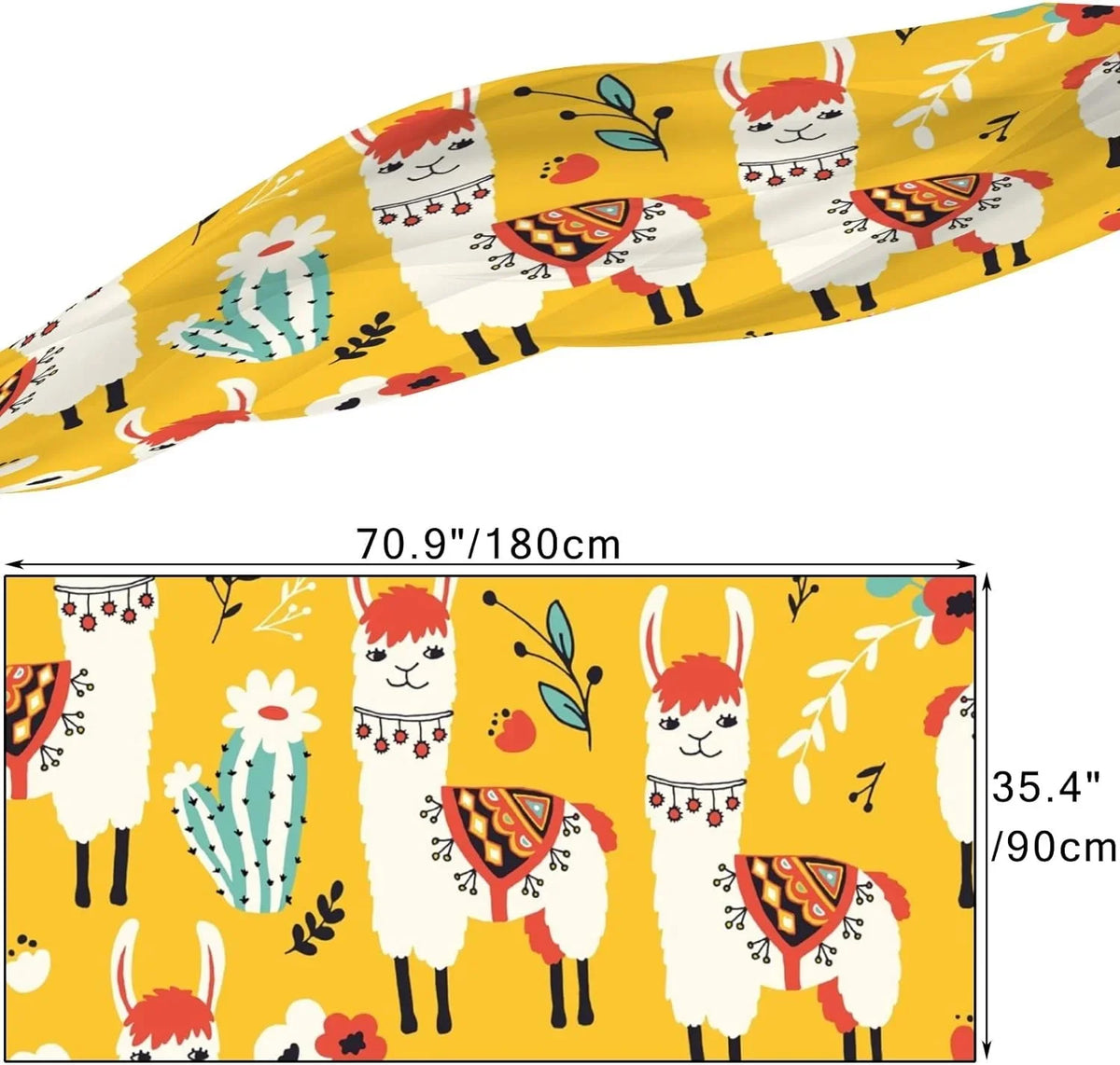 Llamas Long Shawl Scarf Wrap Cacti Lovely for Lightweight Hyjoy Silk Girls And Neck Women Scarves Flowers