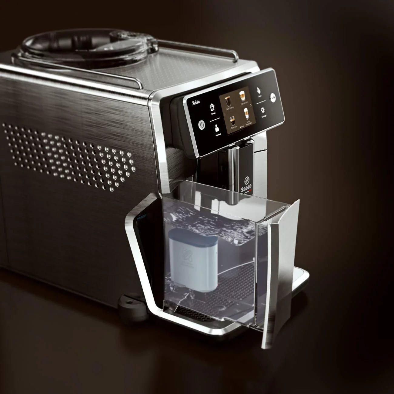 Xelsis Machine, Metal Super Front Saeco SM7684/04 Titanium Espresso Automatic