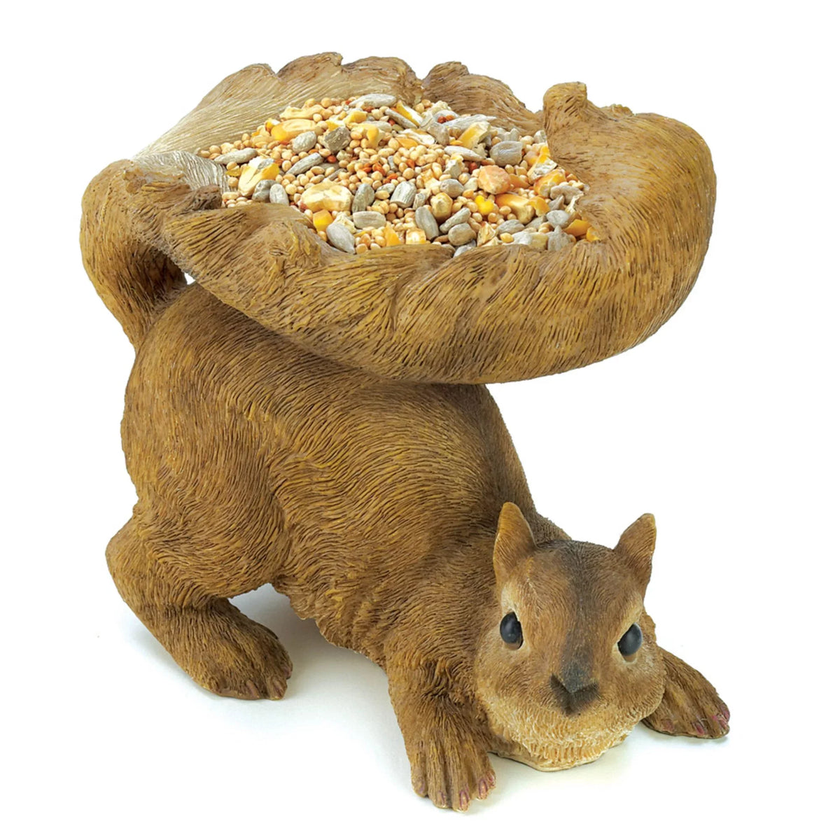 7" & exterior - Zingz Thingz Brown Woodland Bird - Squirrel Feeder