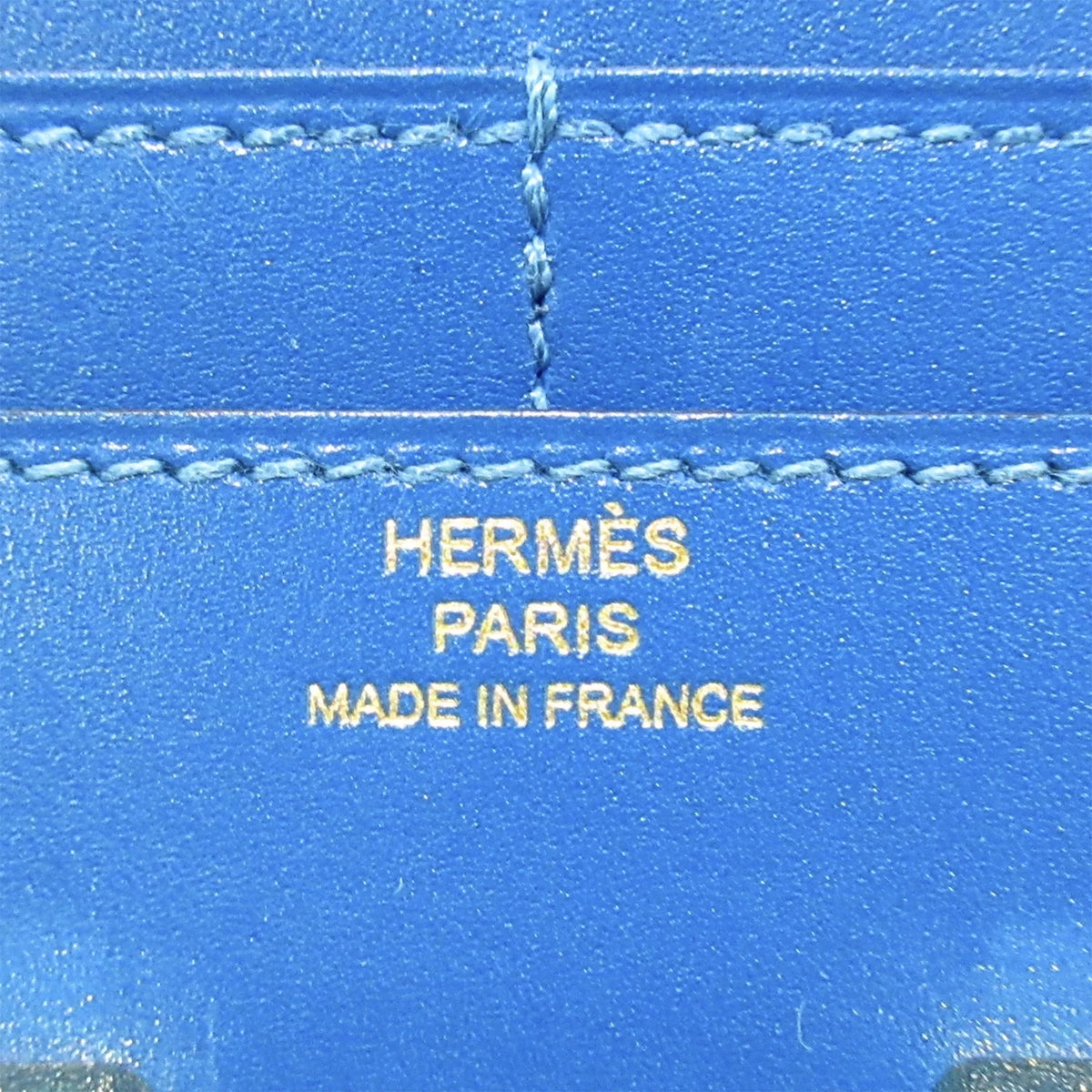 Wallets Constance Blue Small Compact (Good) Pre-Owned Authenticated Hermès Leather Calf Unisex Wallet