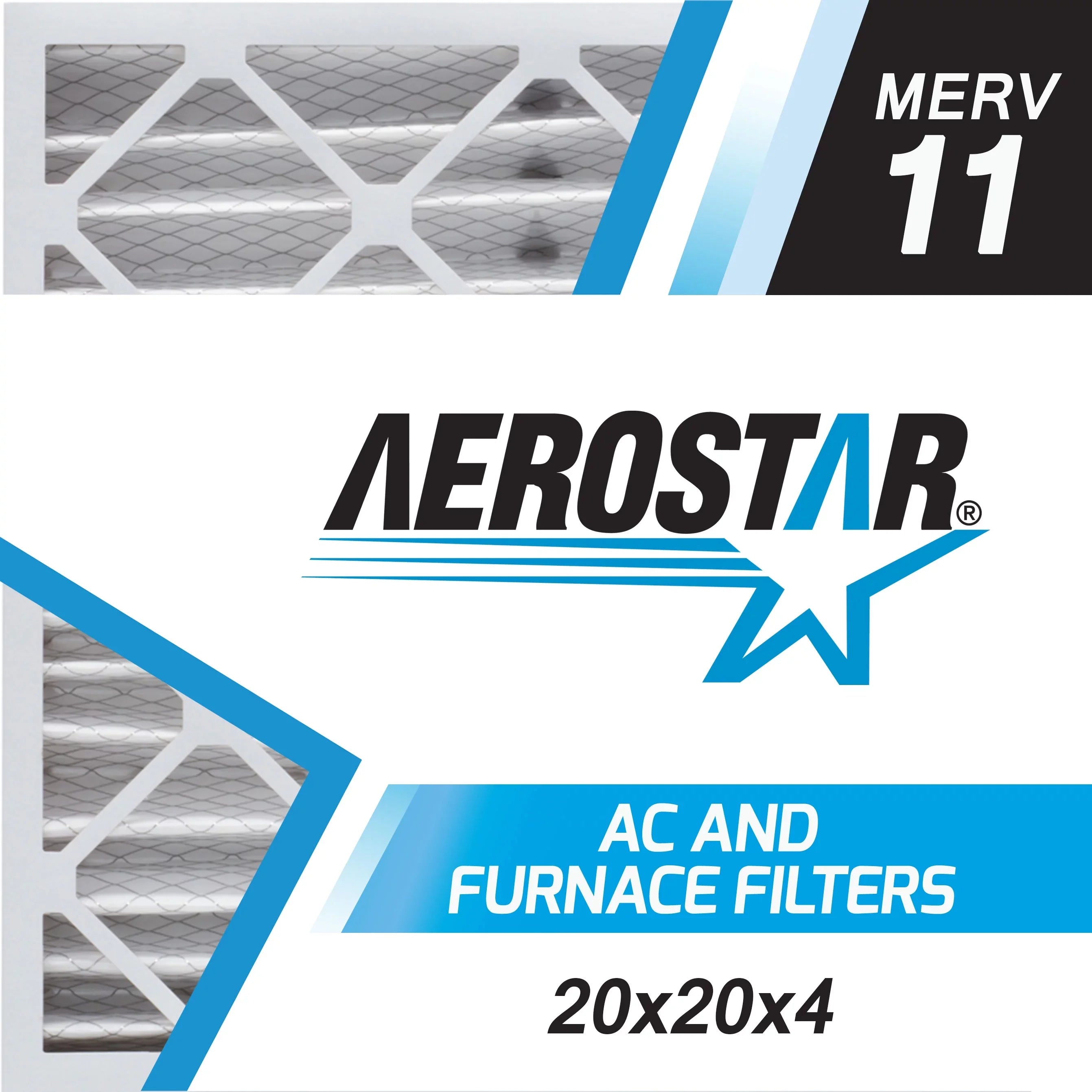 20 20 MERV of 4 x 11, Box 4, Air Filter, Aerostar x 20x20x4